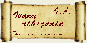 Ivana Albijanić vizit kartica